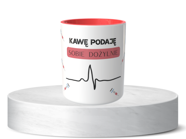 Śmieszny Kubek Niesklasyfikowane - Kawę podaję sobie dożylnie 2